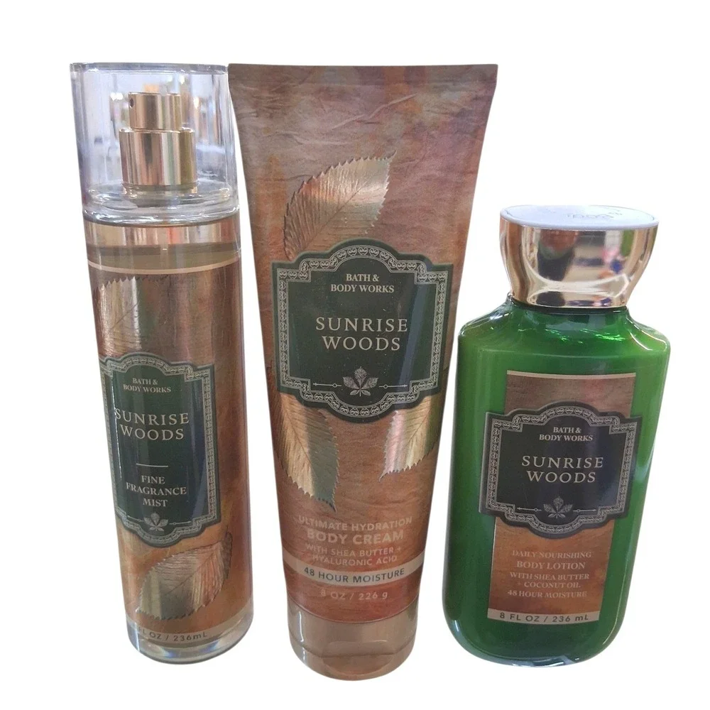 Rare Bath & Body Works Women's Sunrise Woods 3pcs Bundle‎ Clean Fresh Forestcore